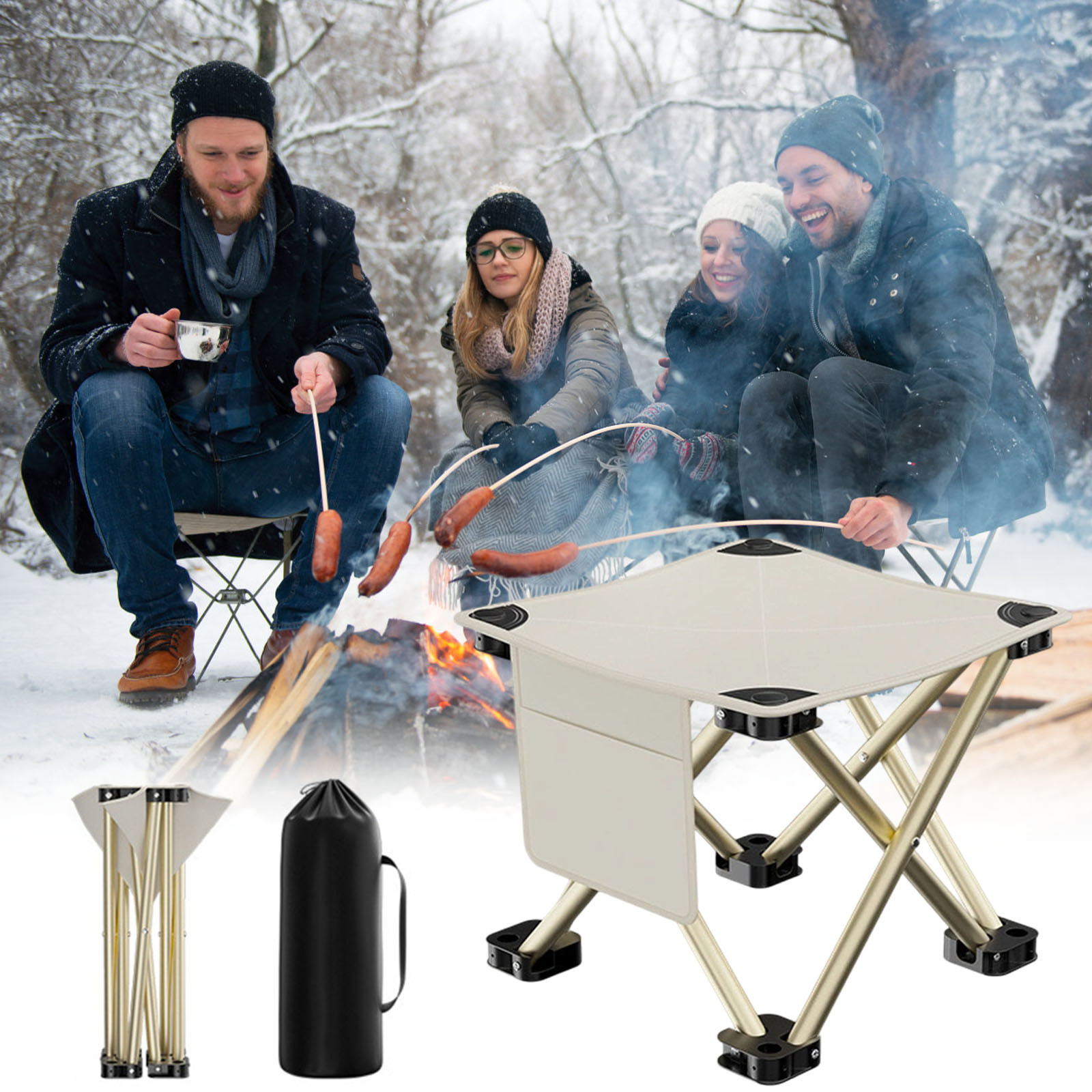 Kayannuo Portable Folding Stool | Lightweight Outdoor Chair with 300LBS Capacity | Compact Storage for Camping, Fishing, or Stadium Events